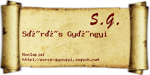 Sörös Gyöngyi névjegykártya